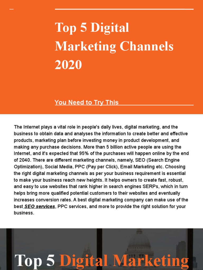 Top 5 Digital Marketing Channels 2020: You Need To Try This | PDF ...