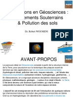 Ecoulements Souterrains & Pollution Des Sols - Geosciences