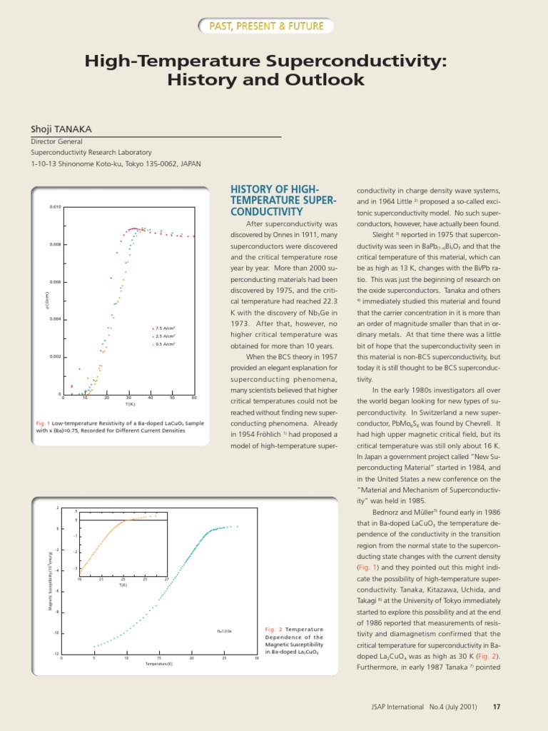 History and Future of High-Temperature Superconductivity | PDF ...