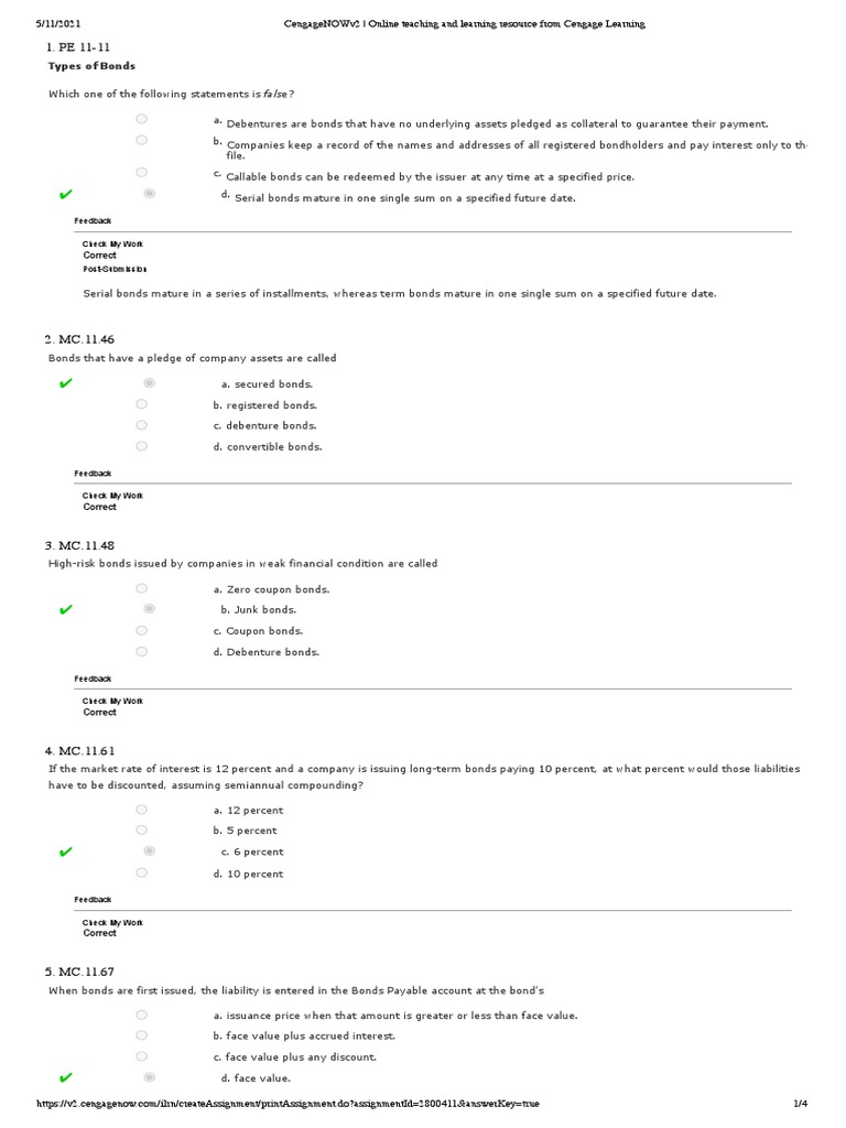 Group Activity 1 Answer Key | PDF | Bonds (Finance) | Present Value