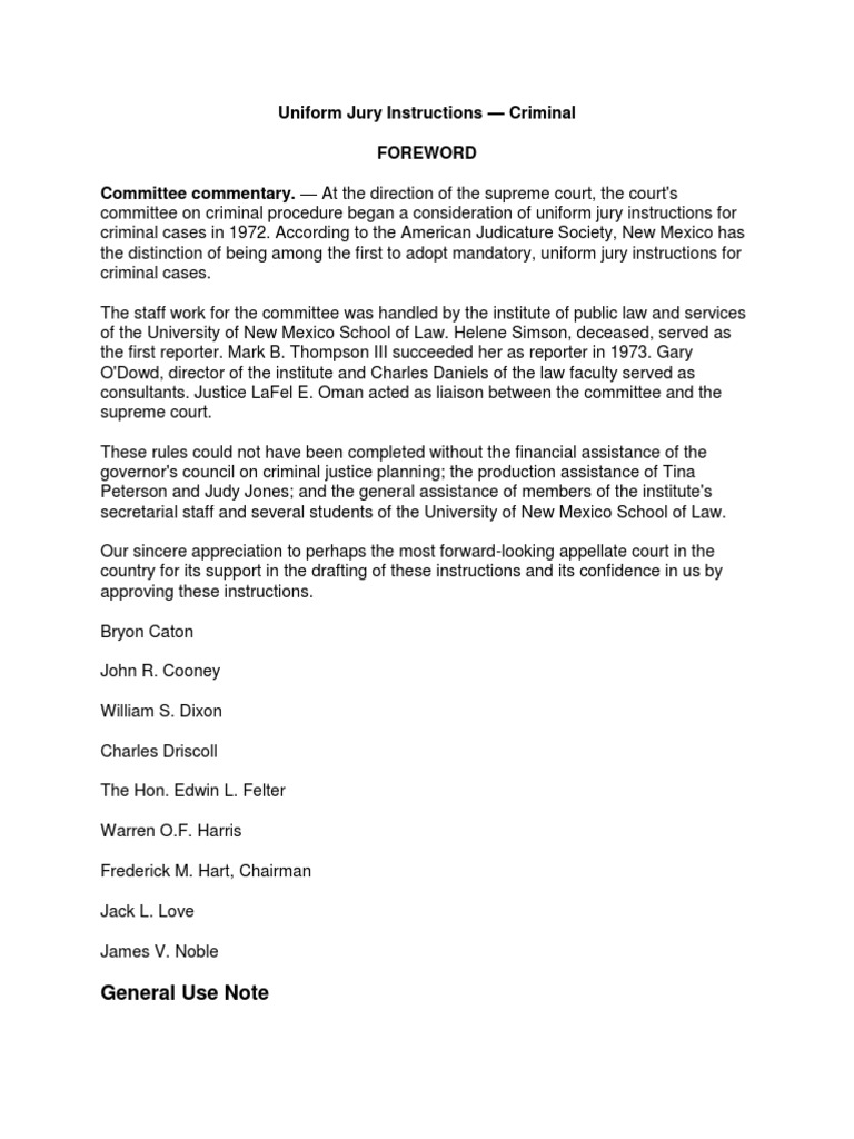 Rule Set 14 Uniform Jury Instructions Criminal 2022 PDF Witness