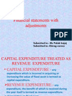 Financial statements adjustments under 40 characters