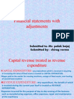 Financial Statements With Adjustments: Submitted To:-Ms. Palak Bajaj Submitted By:-Chirag Verma