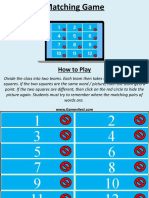 Past Tense Verbs Matching Game