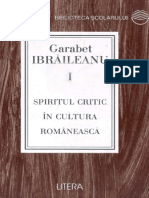 Ibraileanu Garabet - Spiritul Critic (Tabel Crono)
