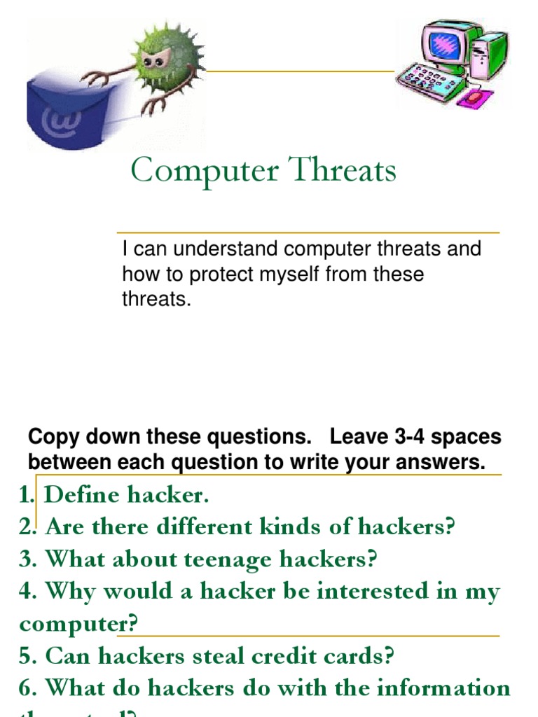 COMPUTER Threats | PDF | Security Hacker | White Hat (Computer Security)