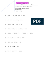 Act 1.6 Balancing Chemical Equations