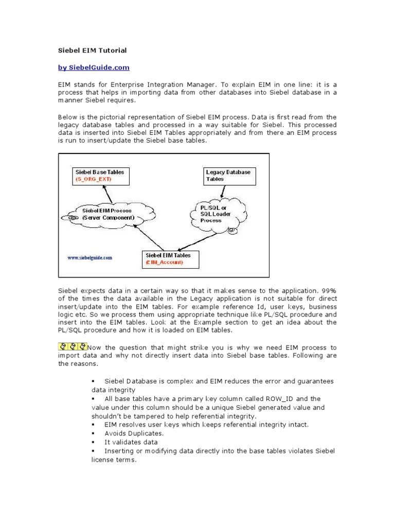 48089115 Siebel Eim Tutorial Databases Relational Database