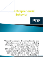 Entrepreneurial Behavior Overview