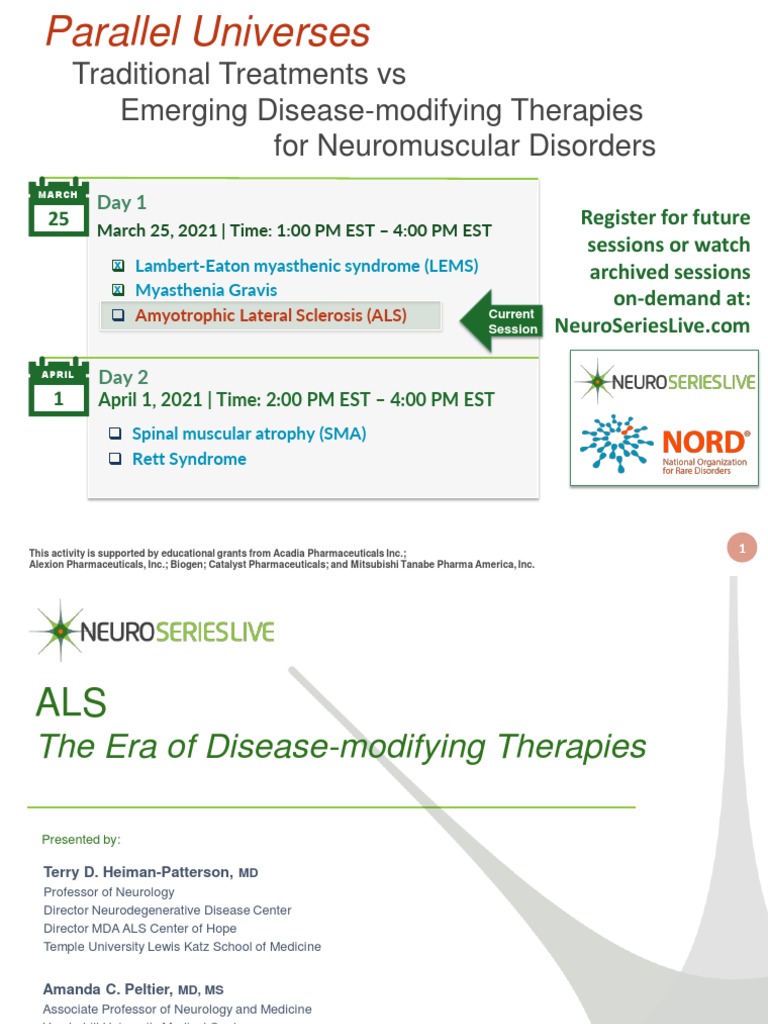 Traditional Treatments Vs Moder Treatments For ALS PDF Amyotrophic
