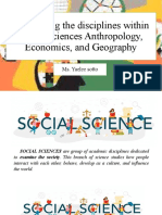 Introducing The Disciplines Within Social Sciences Anthropology, Economics, and Geography