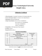 Visvesvaraya Technological University Teqip Cell: Utilization Certificate