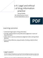 Lecture 4: Legal and Ethical Aspect of Drug Information Practice
