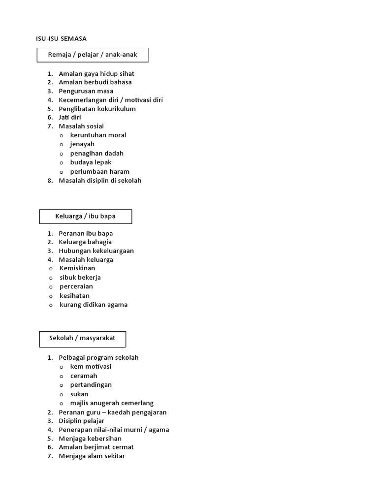 Tajuk Isu Semasa Pdf