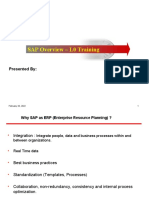 SAP Overview - L0 Training: Presented by