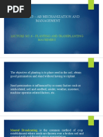 Aben 3423 - Ab Mechanization and Management: Lecture No. 6 - Planting and Transplanting Machinery