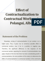 Effect of Contractualization To Contractual Workers in Polangui, Albay