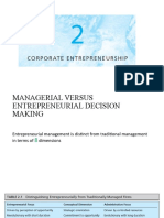 Managerial Vs. Entrepreneuial  decision making- idea generation