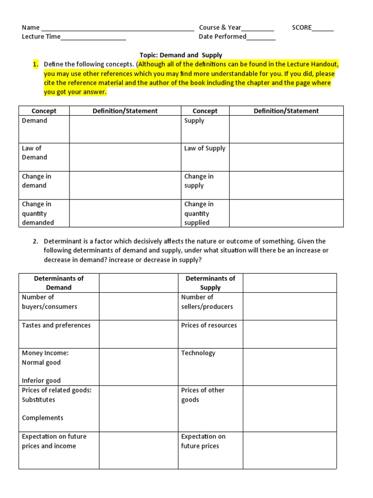 Demand and Supply Analysis Assignment | PDF | Demand | Supply (Economics)