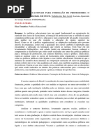 Politicas educacionais para formacao de professores