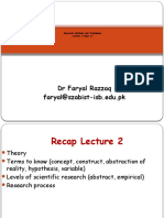 DR Faryal Razzaq Faryal@szabist-Isb - Edu.pk: Research Methods and Techniques Lecture 3 Sept 17