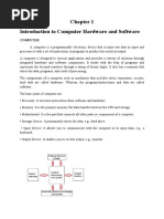 Introduction To Computer Hardware and Software