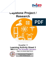 Capstone Project / Research: Learning Activity Sheet 3