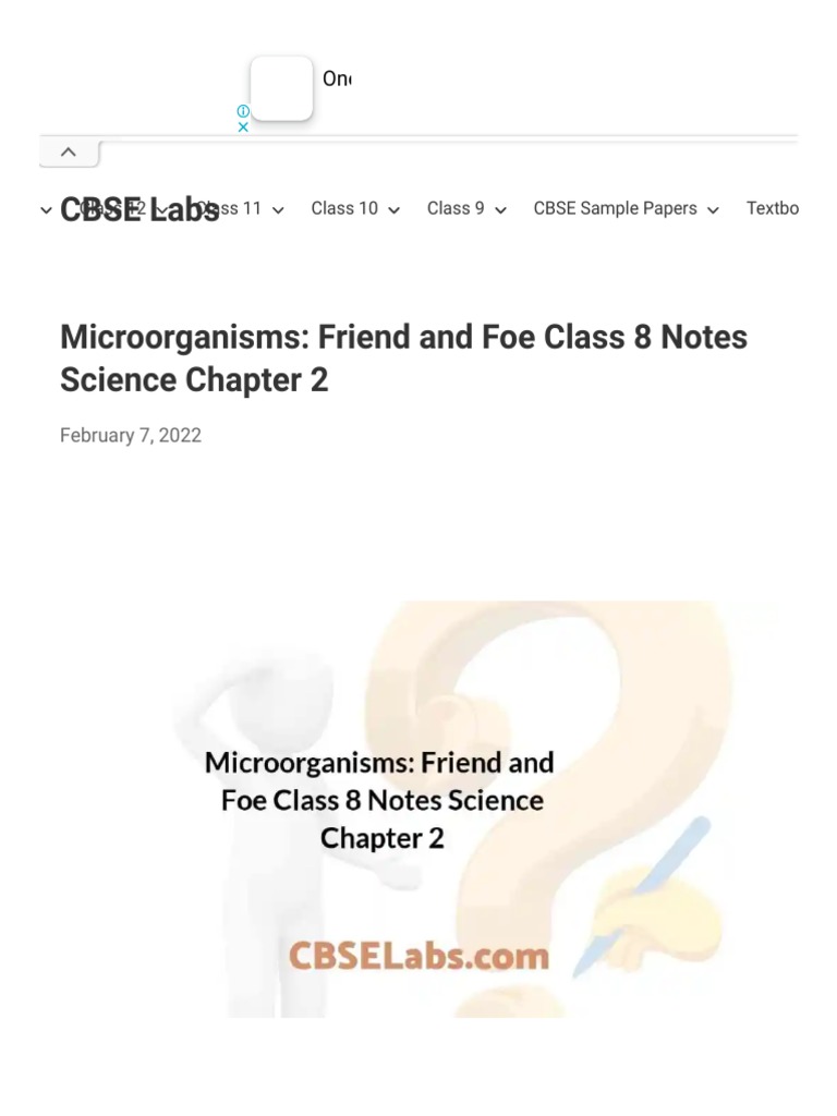Microorganisms - Friend and Foe Class 8 Notes Science Chapter 2 - CBSE ...