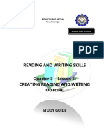 Lesson 5 Creating Reading and Writing Outline