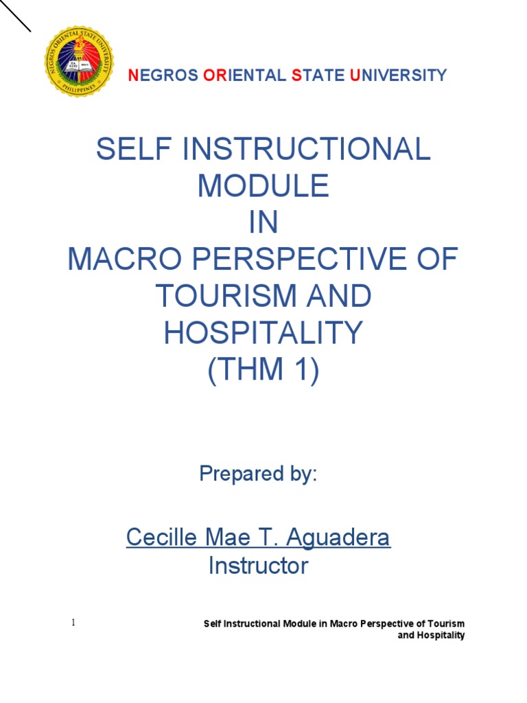 THM 1 - Macro Perspective of Tourism and Hospitality | PDF | Tourism ...