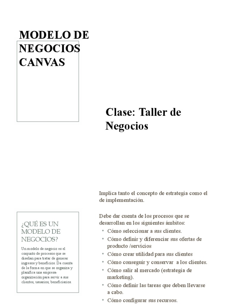 Modelo de Negocios Canvas | PDF | Modelo de negocio | Business