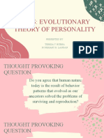 Buss: Evolutionary Theory of Personality: Presented By: Teresa V. Buena Rosemary B. Landan