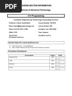 Course Section Information School of Advanced Technology C++ Programming