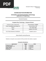 Course Section Information Information and Communications Technology