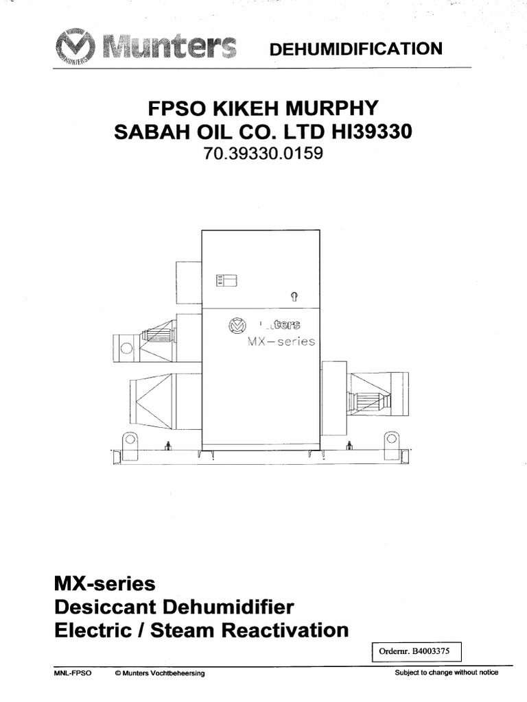 002.0 A MXSeries Desiccant Dehumidifier Electric Steam