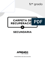 Carpeta de Recuperación a Primer Grado de Educación Secundaria