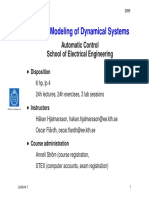 2E1282 Modeling of Dynamical Systems: Automatic Control School of Electrical Engineering