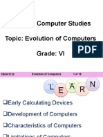 PPT VI Computer Studies Evolution of Computers