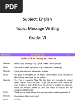 Subject: English Topic: Message Writing