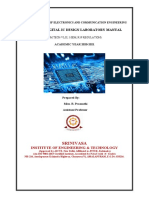 Cmos Digital Ic Design Laboratory Manual: Srinivasa