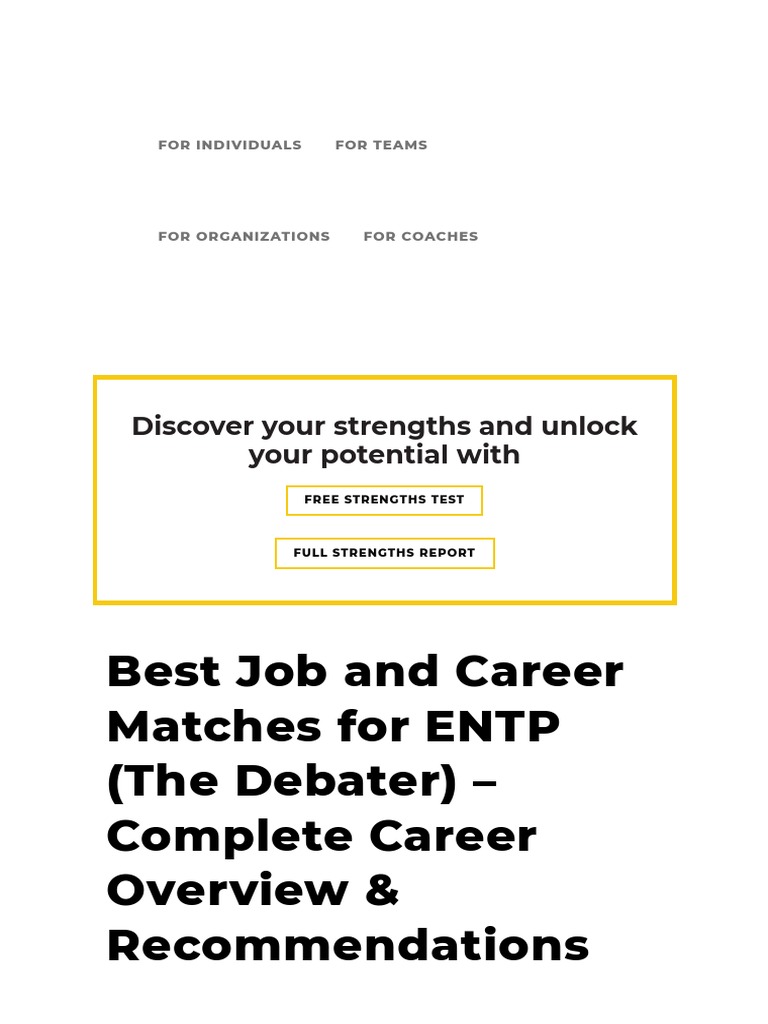 Best ENTP Careers & Jobs Which To Pick or Avoid & Why HIGH5 TEST
