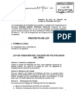 Proyecto de Ley - Colegio de Politologos Del Peru