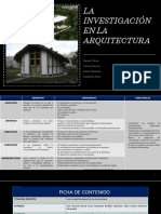 La Investigación en La Arquitectura (Actividad 5)