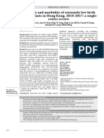 Mortality and Morbidity of Extremely Low Birth