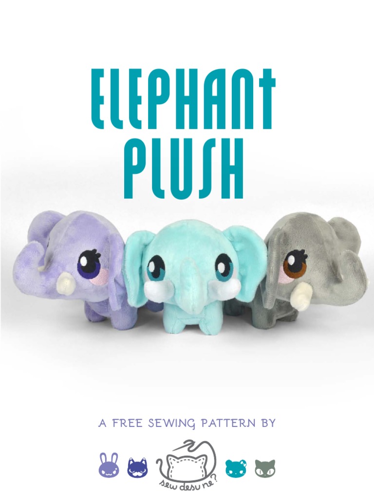Elephant Plush Sewing Pattern | PDF | Sewing | Seam (Sewing)