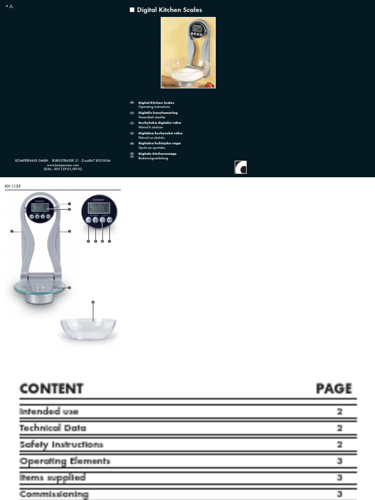silverCrestDigital Kitchen Scale PDF Weight Clock