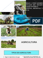 Indicadores socioeconómicos nacionales, regionales y locales: agricultura, ganadería y agua