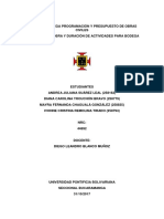 Segunda Entrega Programación y Presupuesto de Obras Civiles