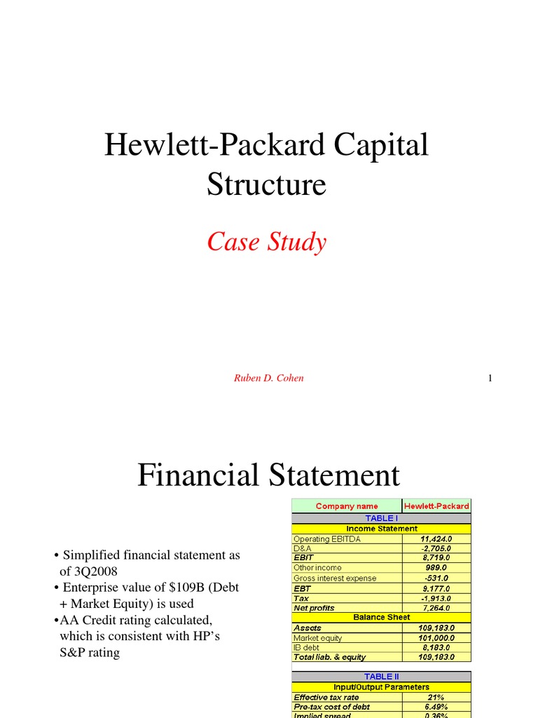 HP Capital Structure Case Study Analysis | PDF | Capital Structure ...