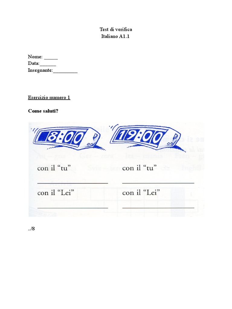 Test Di Verifica | PDF